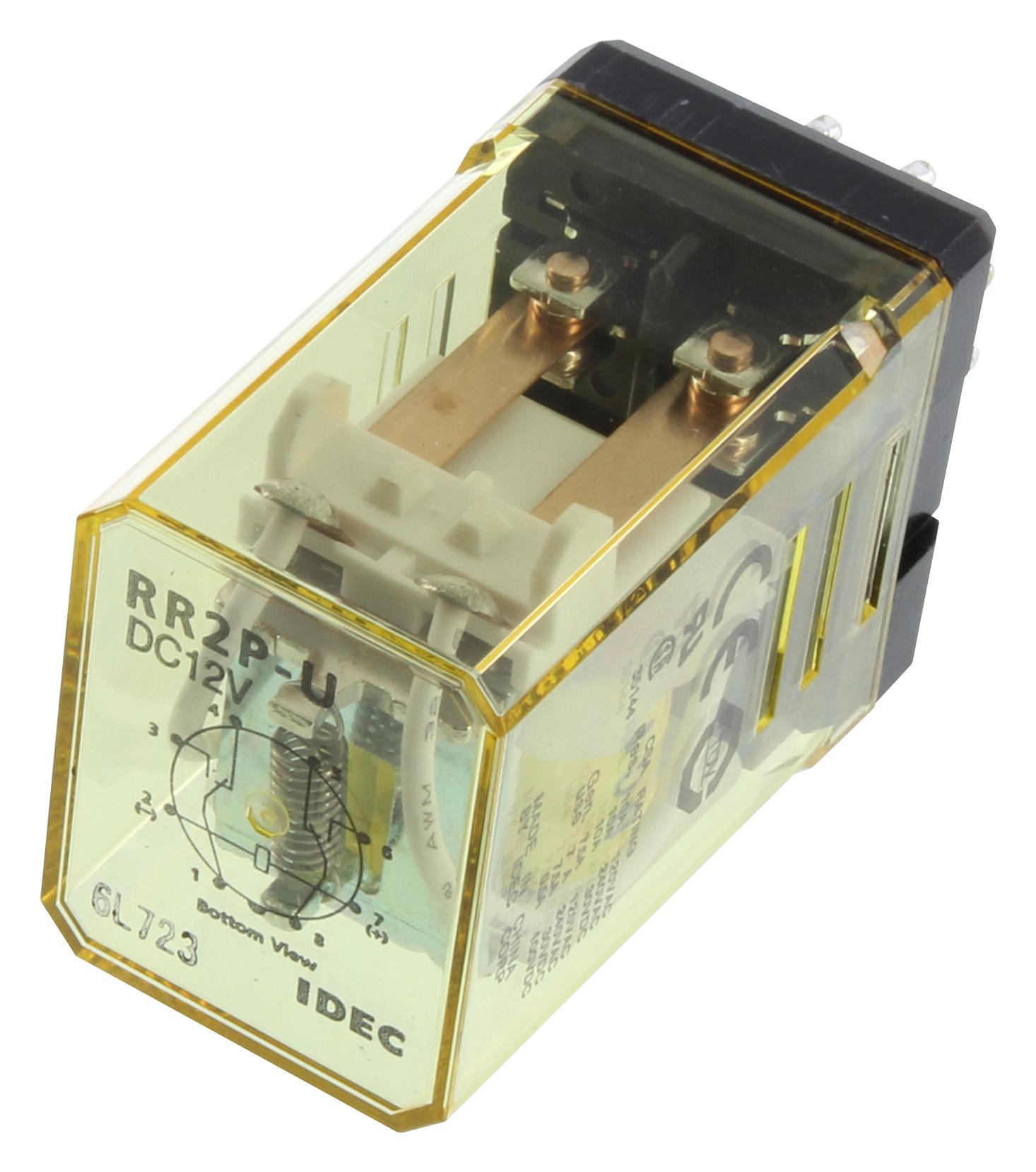 Idec Rr2P-Udc12V Relay, Dpdt, 120Vac, 30Vdc, 10A