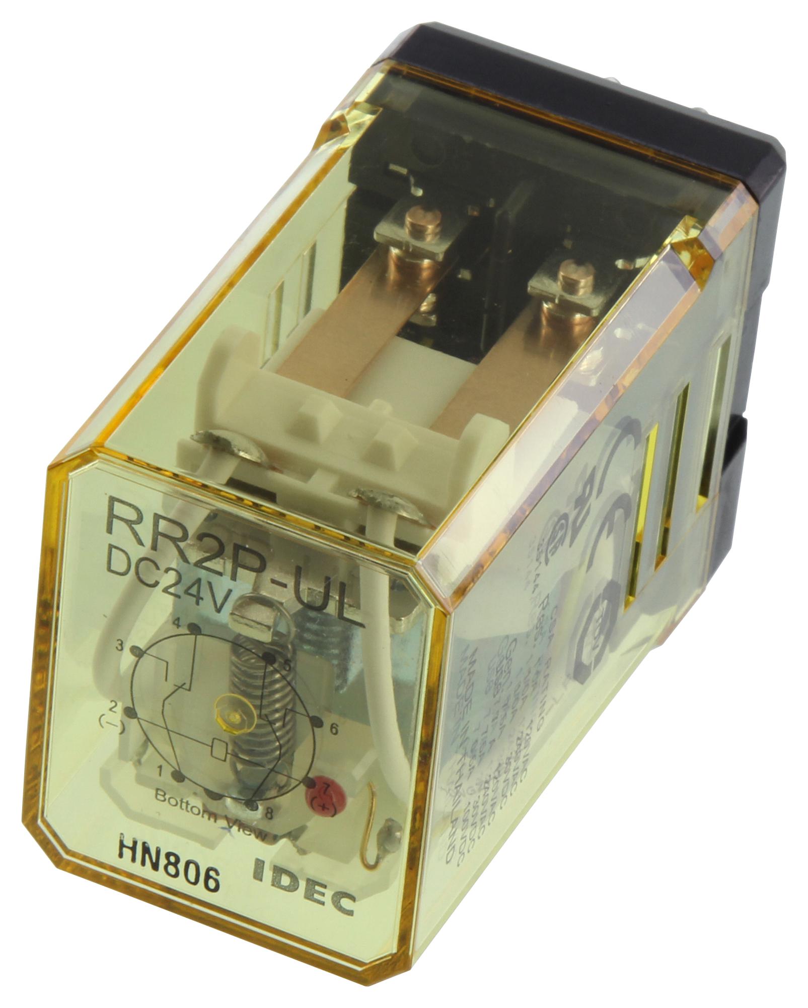 Idec Rr2P-Uldc24V Relay, Dpdt, 120Vac, 30Vdc, 10A