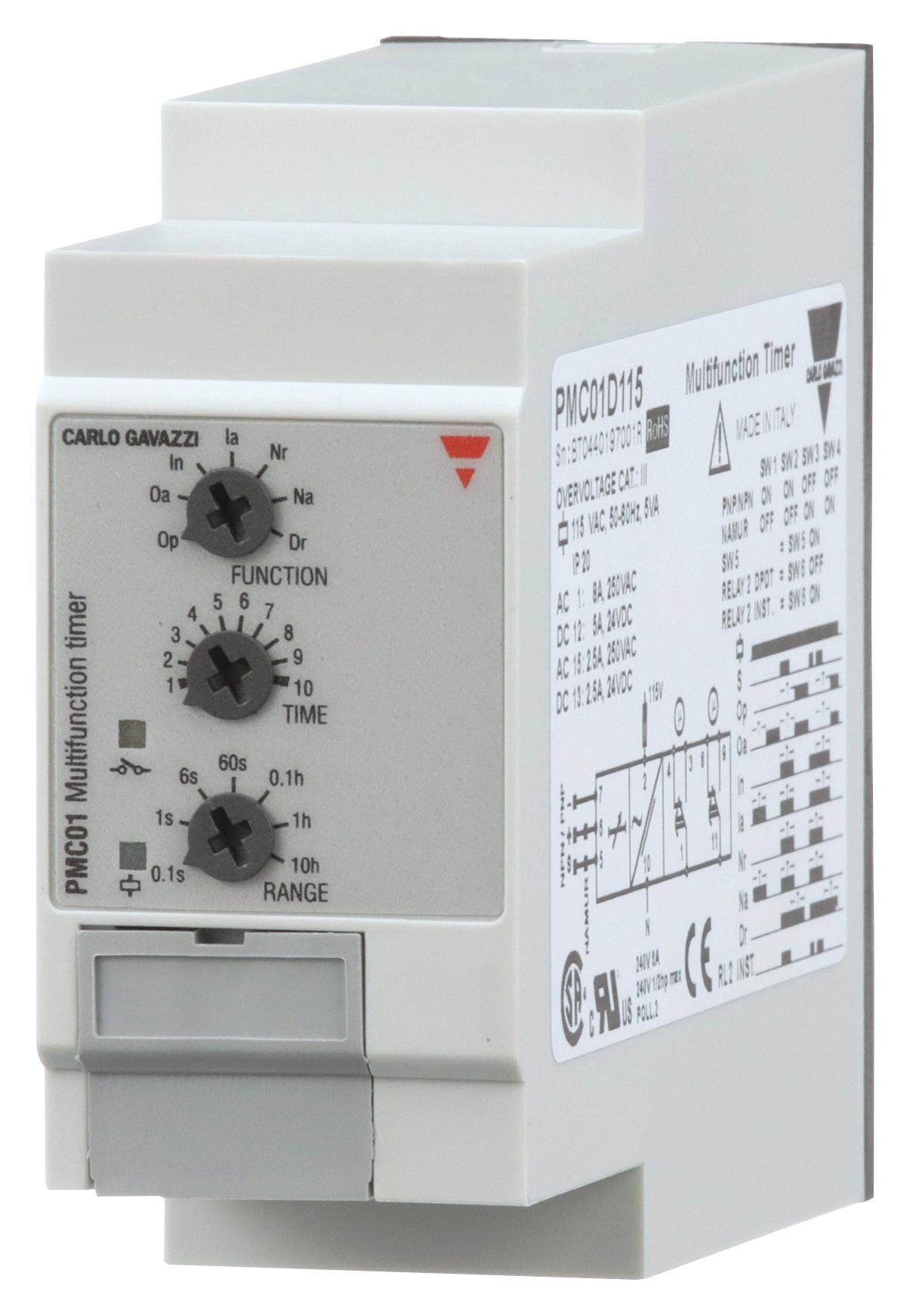 Carlo Gavazzi Pmc01C115 Analogue Timer, 0.1S-100H, Spdt, Plug-In