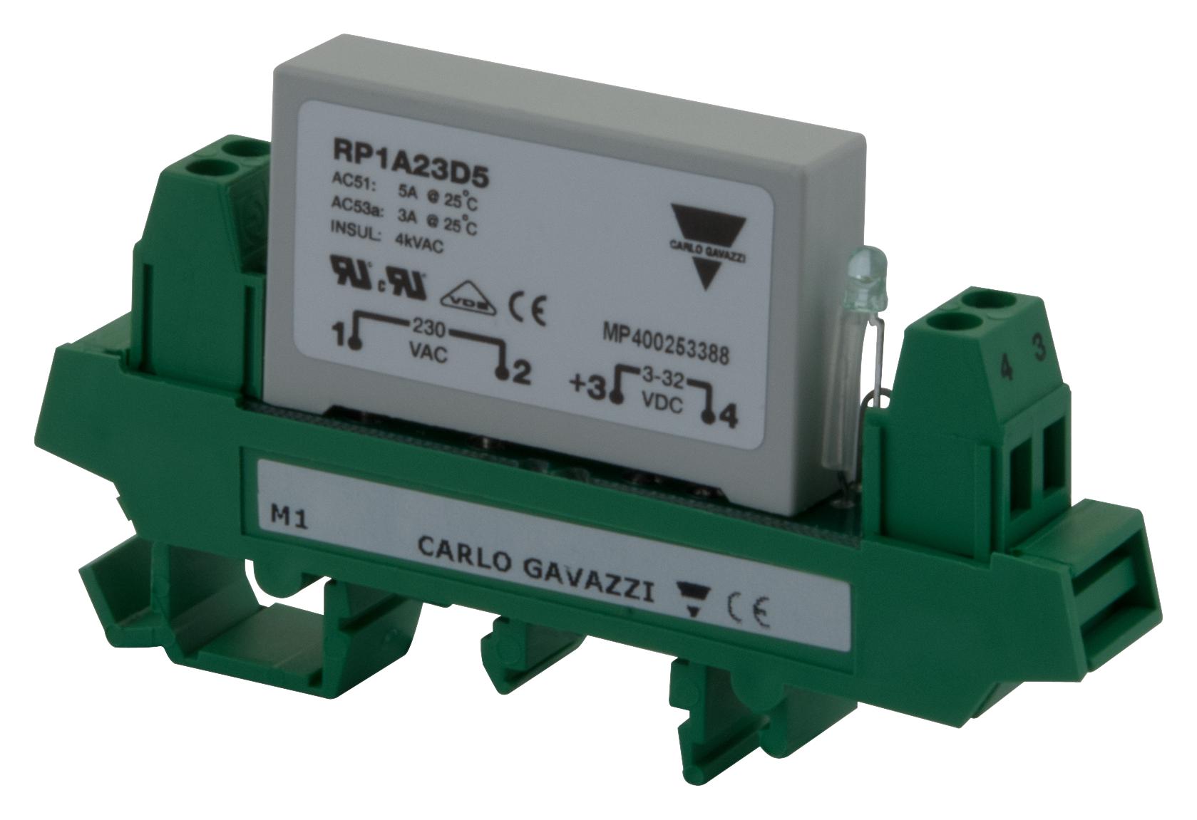 Carlo Gavazzi Rp1A23D6M1 Solid State Relay, 5.5A, 3-32Vdc, Socket