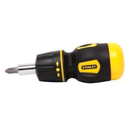 Stanley 66-358 Stubby Multibit Ratcheting Screwdriver With 6 Bits