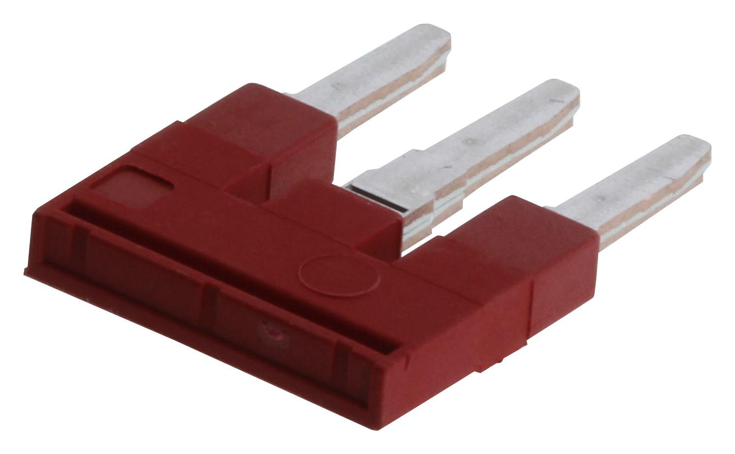 Schneider Electric Nsytral43 Plug-In Bridge, 3Pos, 4Mm2, Red