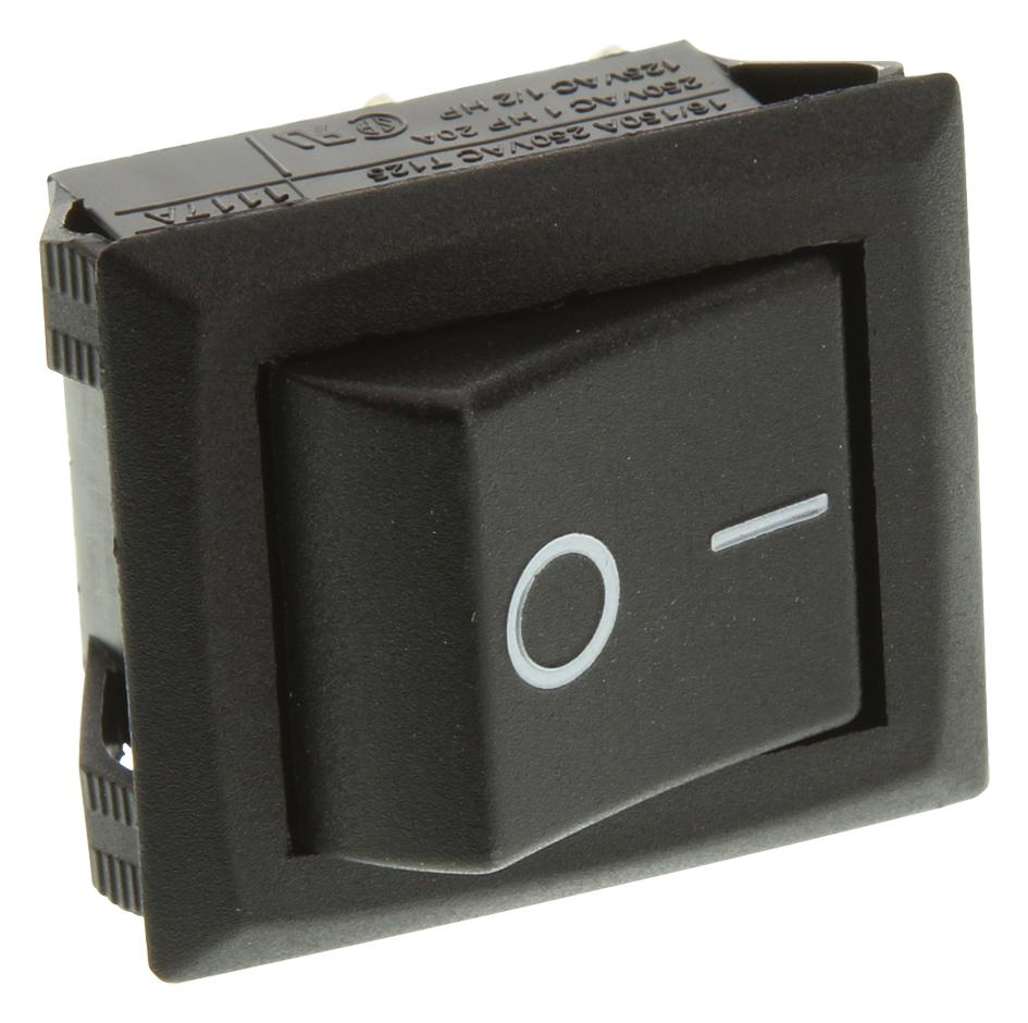 Arcolectric (Bulgin Limited) C1350Arbb-602Aw Switch, Rocker, Dpst, 20A, 250Vac, Black