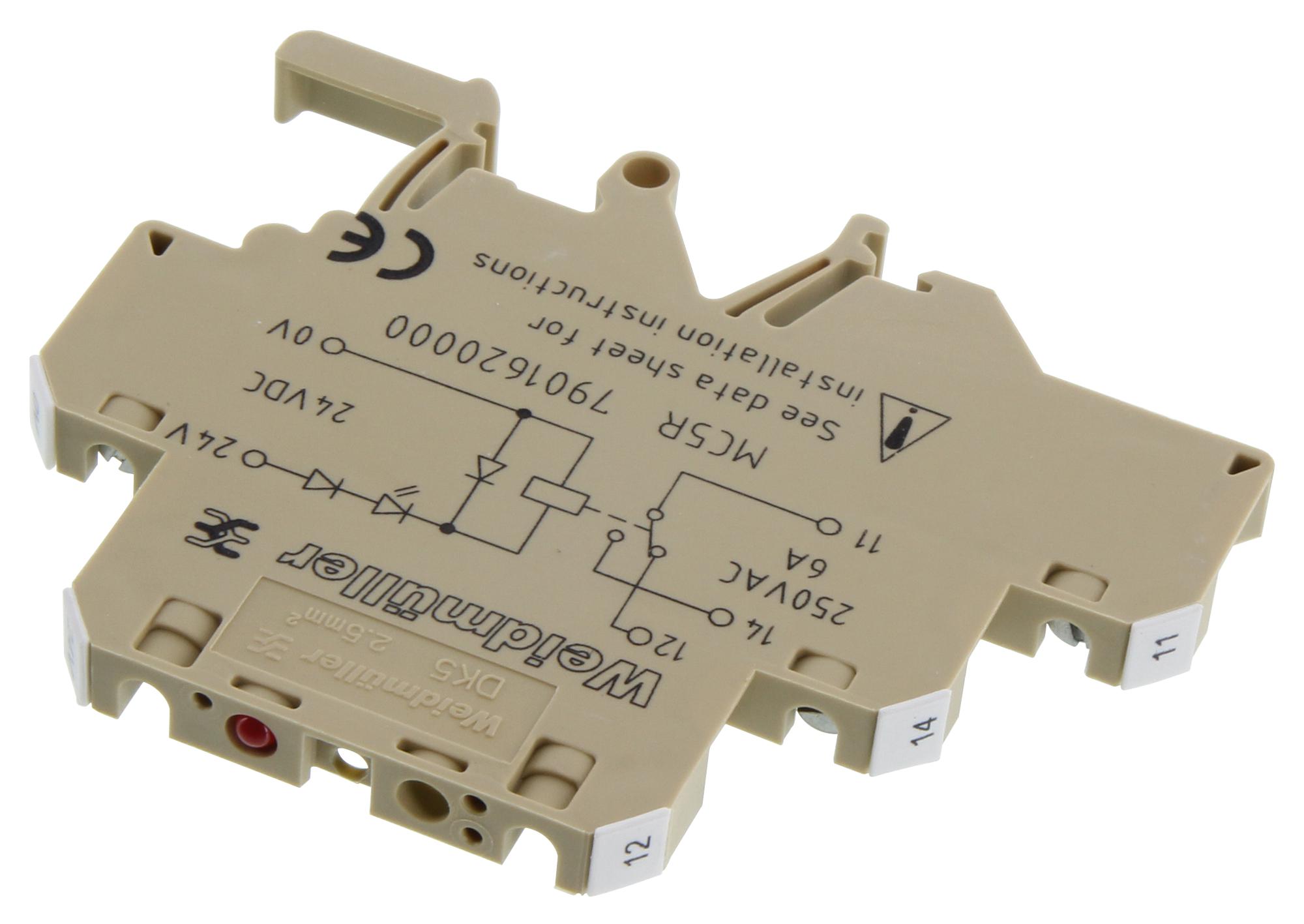 Weidmuller 7901620000 Relay, Spdt, 250Vac, 30Vdc, 6A