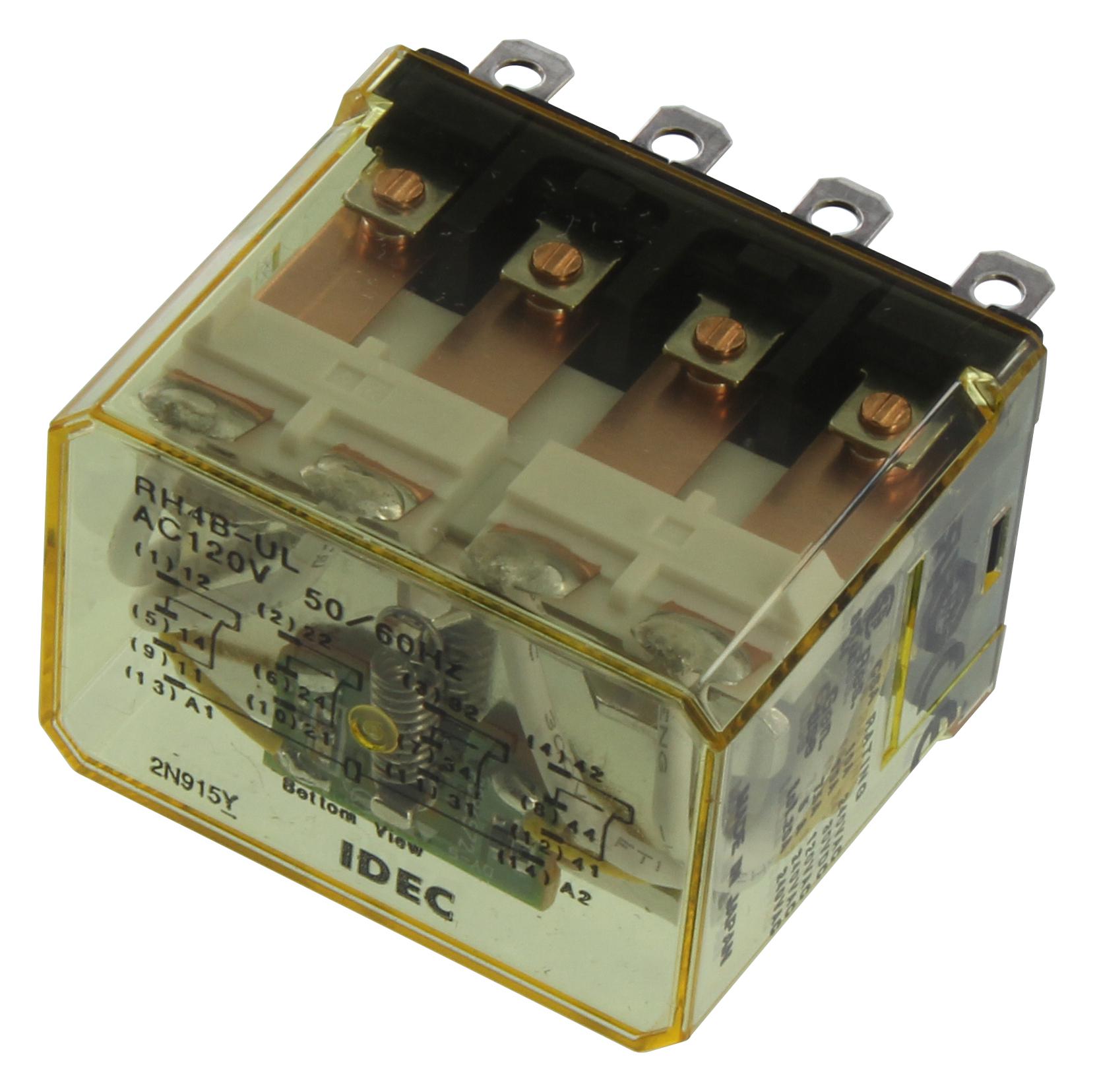 Idec Rh4B-Ulac120V Relay, 4Pdt, 110Vac, 30Vdc, 10A