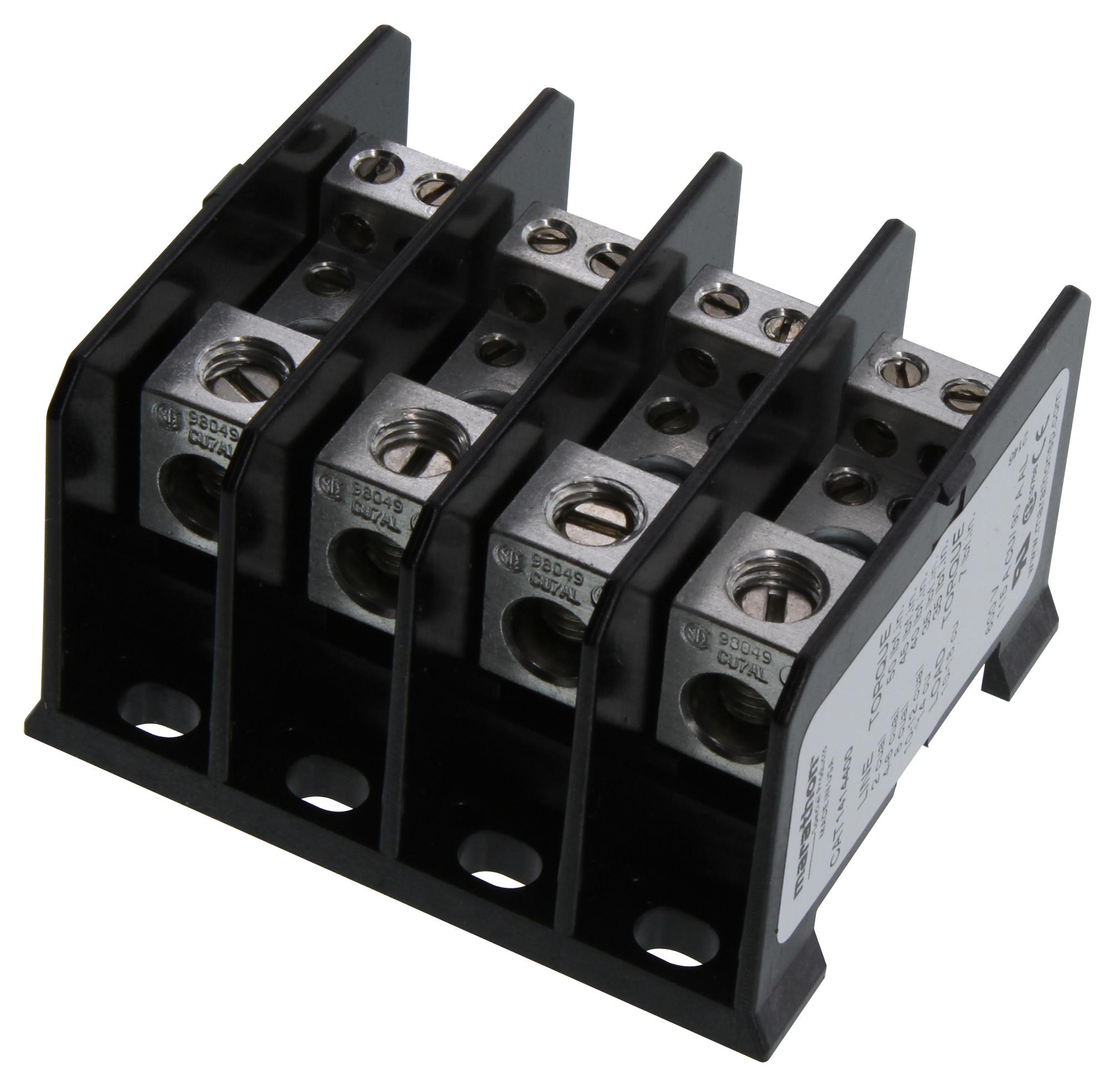 Marathon Special Products 1414400 Terminal Block, Barrier, 4 Position, 16-10Awg