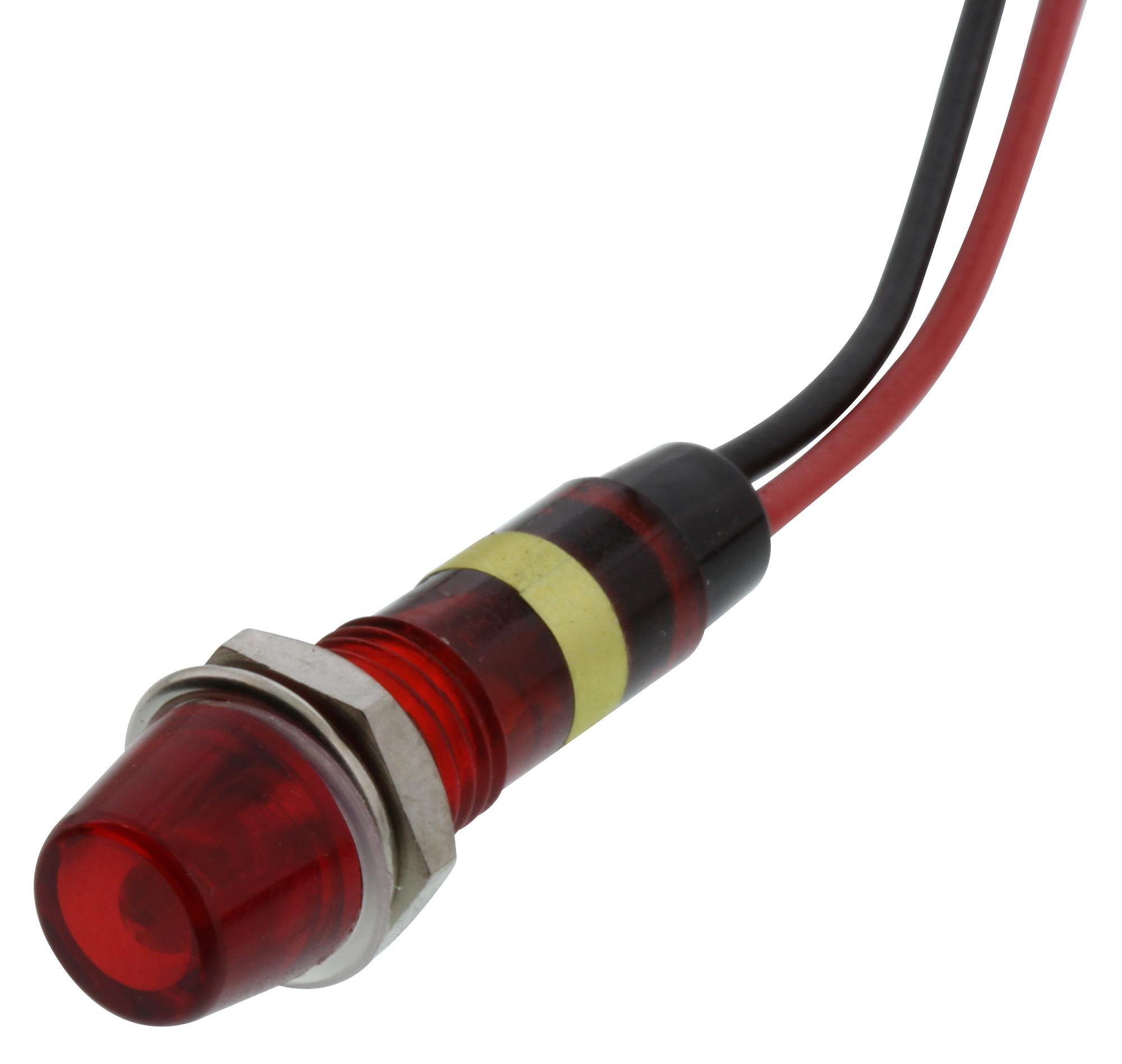 Dialight 677-3135-331F Panel Indicator, 7.2Mm, Red, 12Vdc