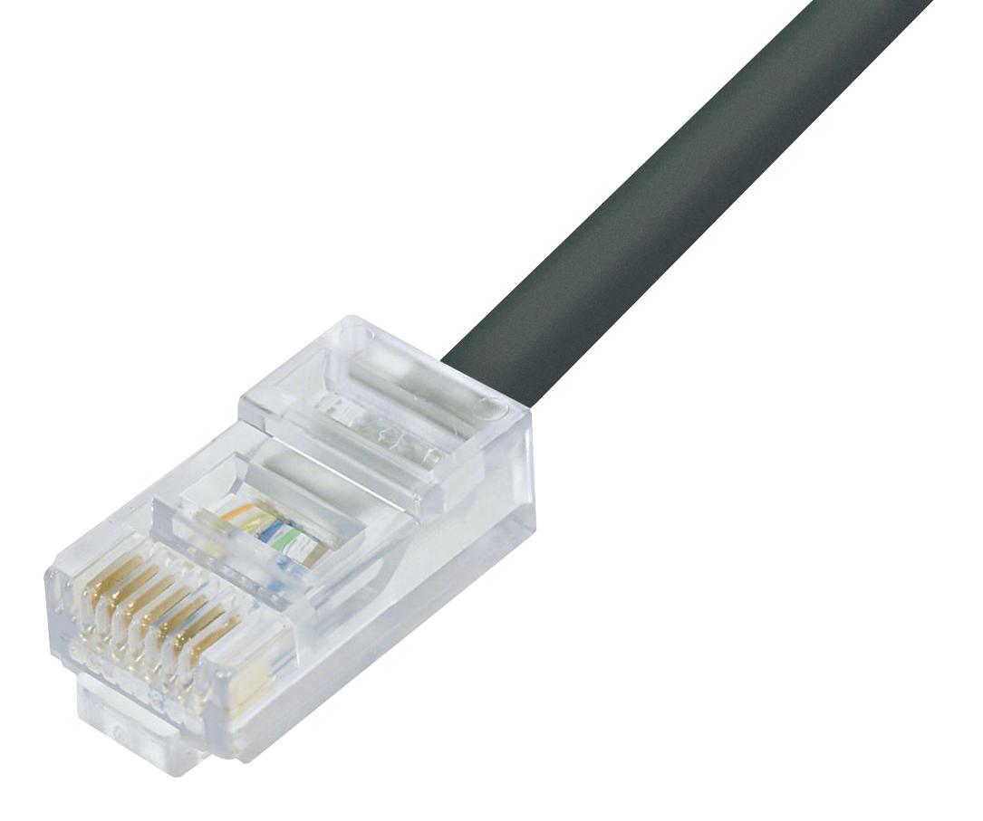 L-Com Trd855Od-175 Patch Cord, Rj45 Plug-Plug, 175Ft, Black