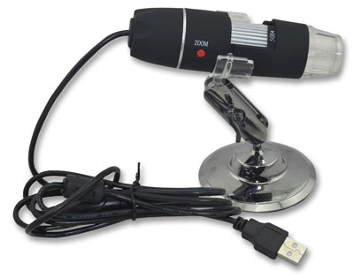 USB Digital microscope with up to 500x
                                        magnification