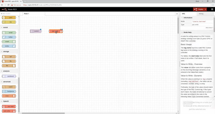 Creating SNAP PAC write node